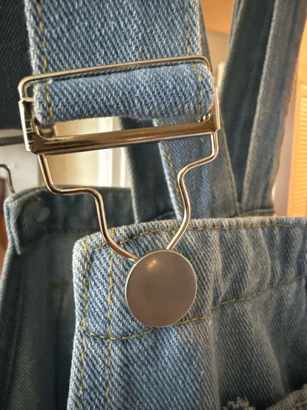 Distressed Blue Denim Overalls - Picture 11 of 13